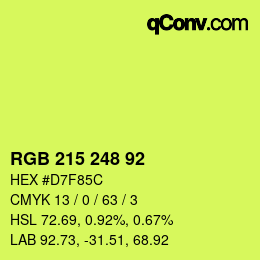 カラーコード: RGB 215 248 92 | qconv.com