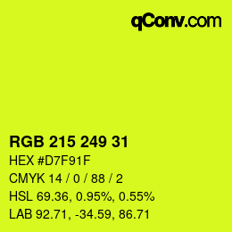 Color code: RGB 215 249 31 | qconv.com