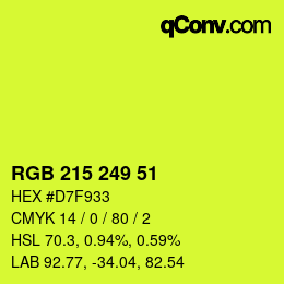 Código de color: RGB 215 249 51 | qconv.com
