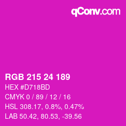 Color code: RGB 215 24 189 | qconv.com