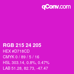 Color code: RGB 215 24 205 | qconv.com