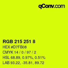 カラーコード: RGB 215 251 8 | qconv.com