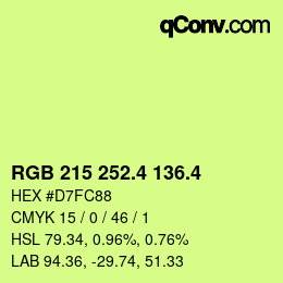 カラーコード: RGB 215 252.4 136.4 | qconv.com