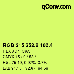 カラーコード: RGB 215 252.8 106.4 | qconv.com