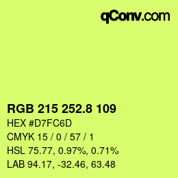 カラーコード: RGB 215 252.8 109 | qconv.com