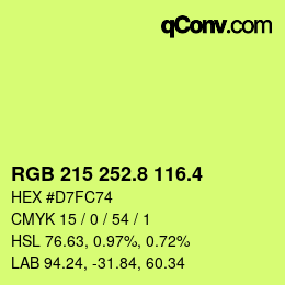 カラーコード: RGB 215 252.8 116.4 | qconv.com