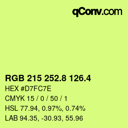 カラーコード: RGB 215 252.8 126.4 | qconv.com