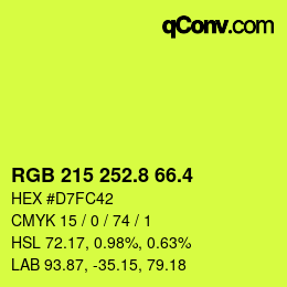 カラーコード: RGB 215 252.8 66.4 | qconv.com