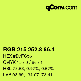 カラーコード: RGB 215 252.8 86.4 | qconv.com