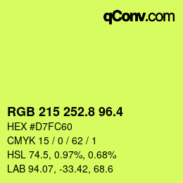 カラーコード: RGB 215 252.8 96.4 | qconv.com