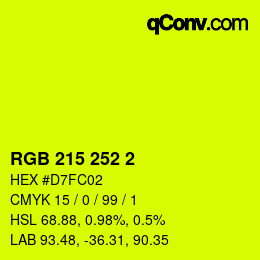 カラーコード: RGB 215 252 2 | qconv.com