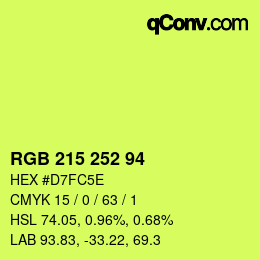 カラーコード: RGB 215 252 94 | qconv.com