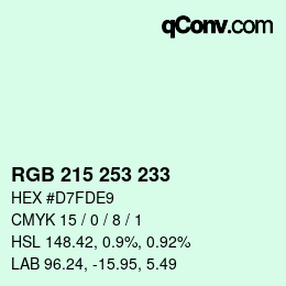 Color code: RGB 215 253 233 | qconv.com