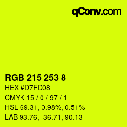 颜色代码: RGB 215 253 8 | qconv.com