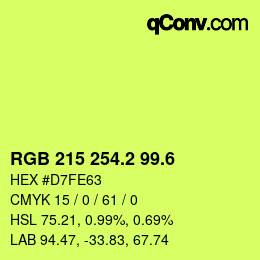 カラーコード: RGB 215 254.2 99.6 | qconv.com