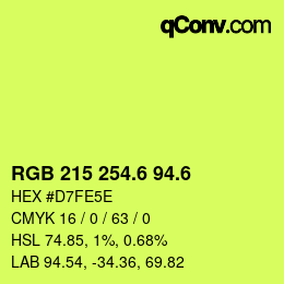 カラーコード: RGB 215 254.6 94.6 | qconv.com
