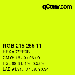 颜色代码: RGB 215 255 11 | qconv.com