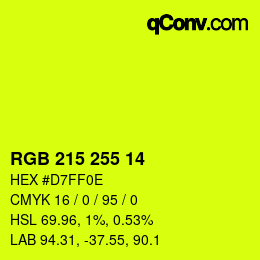 Color code: RGB 215 255 14 | qconv.com