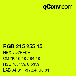 Color code: RGB 215 255 15 | qconv.com