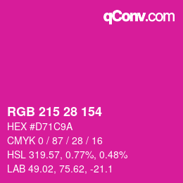 Color code: RGB 215 28 154 | qconv.com
