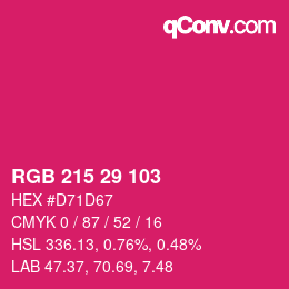 Color code: RGB 215 29 103 | qconv.com
