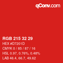 Color code: RGB 215 32 29 | qconv.com