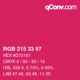 Color code: RGB 215 33 97 | qconv.com