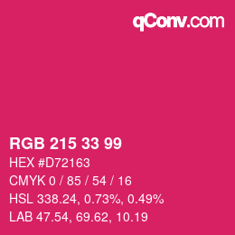 Color code: RGB 215 33 99 | qconv.com