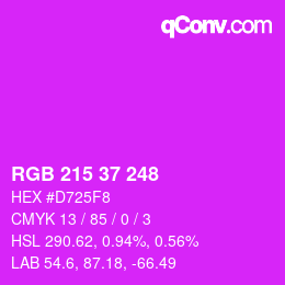 Color code: RGB 215 37 248 | qconv.com