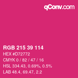 Color code: RGB 215 39 114 | qconv.com