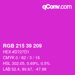 Color code: RGB 215 39 209 | qconv.com