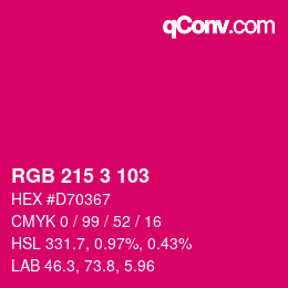 Color code: RGB 215 3 103 | qconv.com