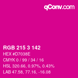 Color code: RGB 215 3 142 | qconv.com