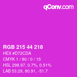 カラーコード: RGB 215 44 218 | qconv.com