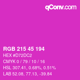 颜色代码: RGB 215 45 194 | qconv.com