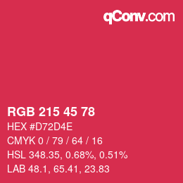 颜色代码: RGB 215 45 78 | qconv.com