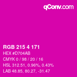 Color code: RGB 215 4 171 | qconv.com