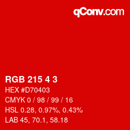 Color code: RGB 215 4 3 | qconv.com