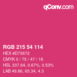 Color code: RGB 215 54 114 | qconv.com