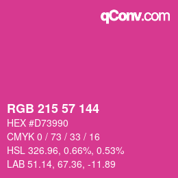 Color code: RGB 215 57 144 | qconv.com