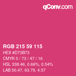 カラーコード: RGB 215 59 115 | qconv.com