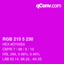 Color code: RGB 215 5 230 | qconv.com