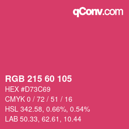 カラーコード: RGB 215 60 105 | qconv.com