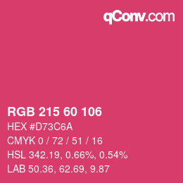 カラーコード: RGB 215 60 106 | qconv.com