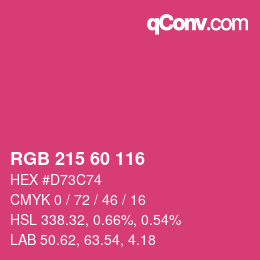 颜色代码: RGB 215 60 116 | qconv.com