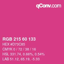 Color code: RGB 215 60 133 | qconv.com