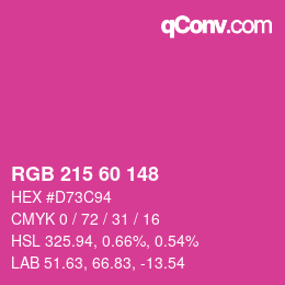 Color code: RGB 215 60 148 | qconv.com