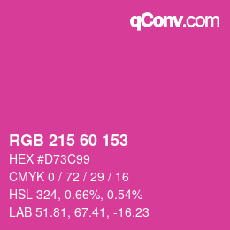 颜色代码: RGB 215 60 153 | qconv.com