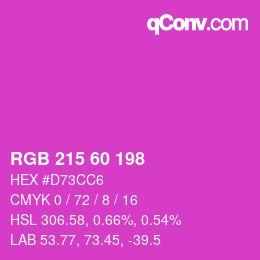 颜色代码: RGB 215 60 198 | qconv.com