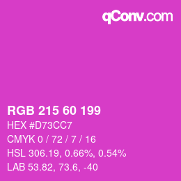 Color code: RGB 215 60 199 | qconv.com